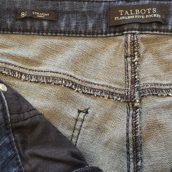 Talbots Flawless Five Pocket Jeans Womens Size 8 Blue Denim Curvy Straight - Picture 3 of 12